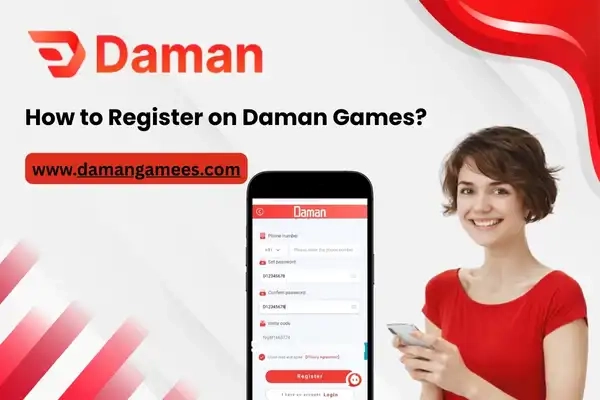 Daman Games Register welcome screen showing free account creation and instant access for Indian players 2026